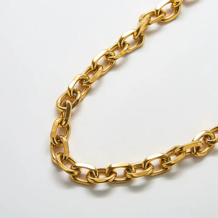 Women's gold necklaces-Gold Chunky Cable Chain