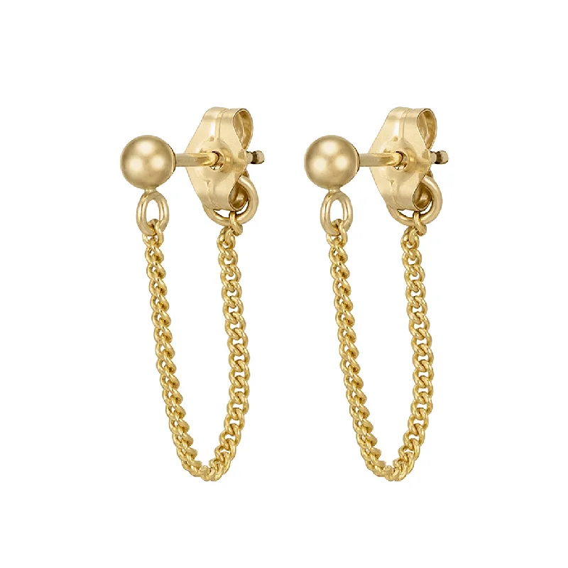 Women's sun earrings-Curb Chain Huggies