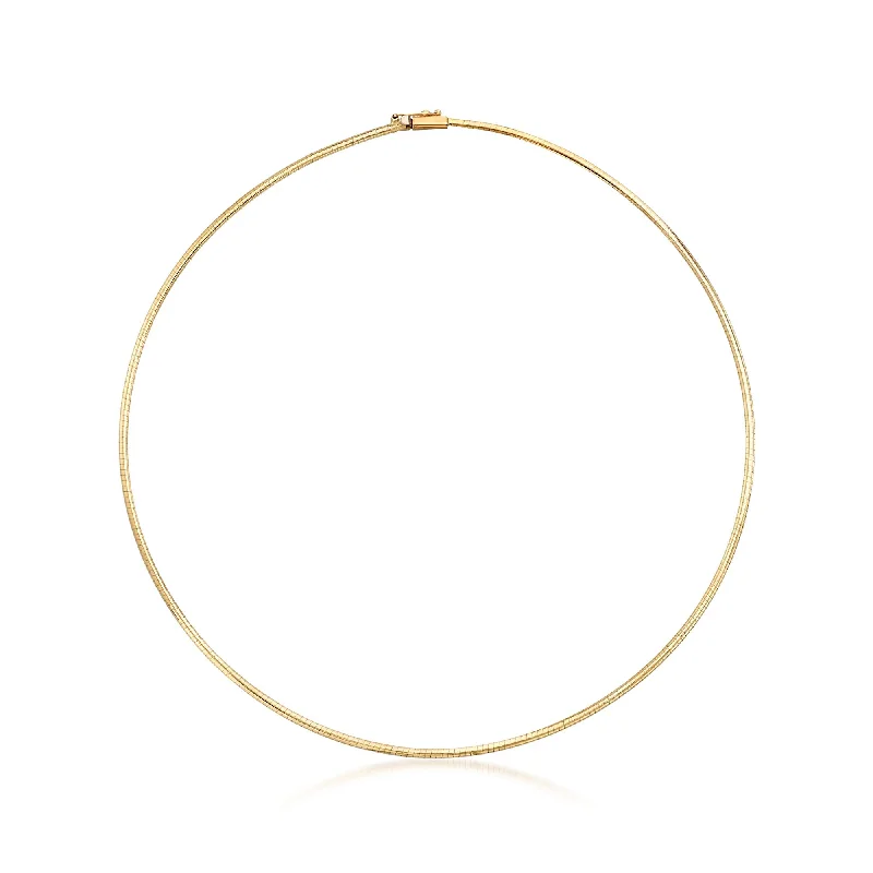 Women's pendant necklaces-Ross-Simons Italian 2mm 18kt Yellow Gold Omega Necklace