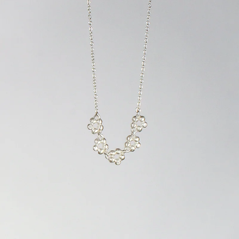 Women's heart-shaped necklaces-NEW! 5 Link Diamond Cluster Necklace by Branch