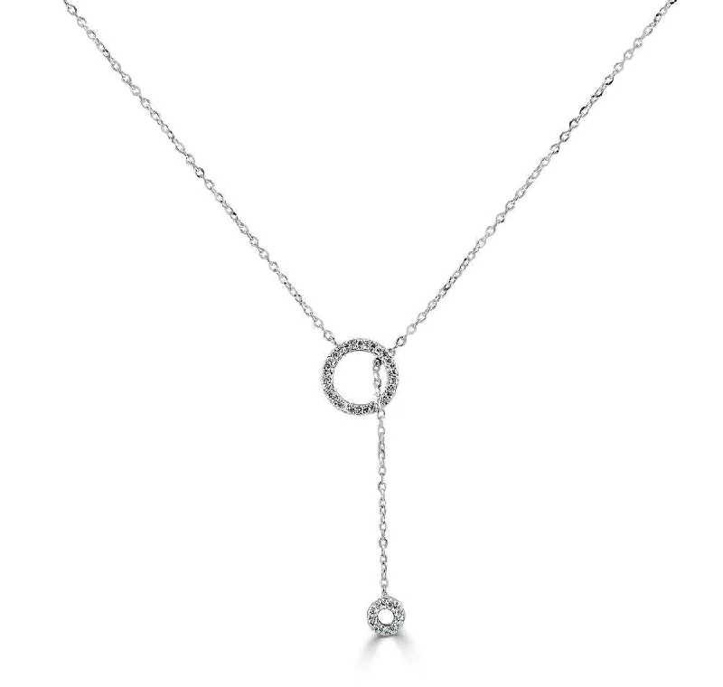 Women's astrology necklaces-14k Gold & Diamond Circle Necklace