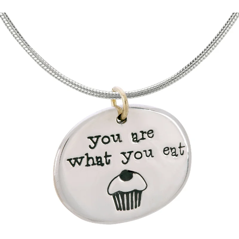 Women's graduation necklaces-You Are What You Eat Necklace