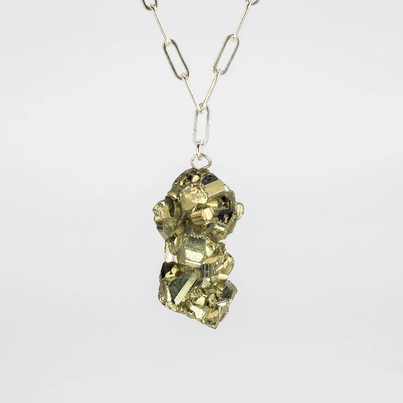 Women's luxury gift necklaces-NEW! Pyrite Pendant Necklace by Rina Young