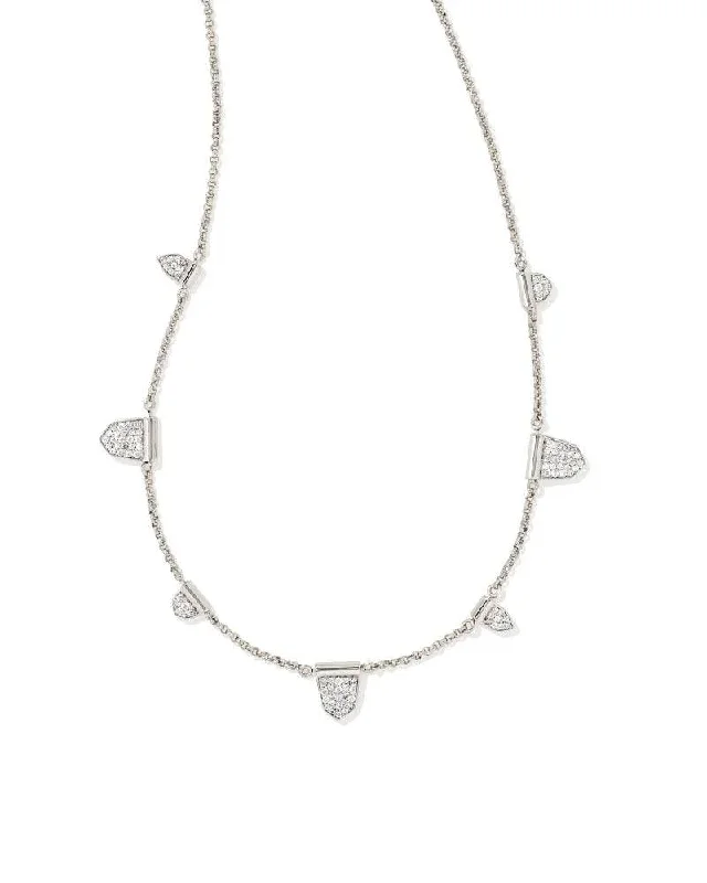 Women's healing crystal necklaces-Kendra Scott - Adeline Strand Necklace - Silver