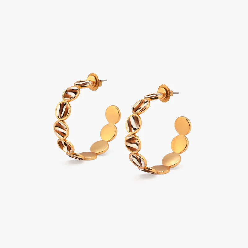 Luxury women's rings-Tiger Hoop Earring