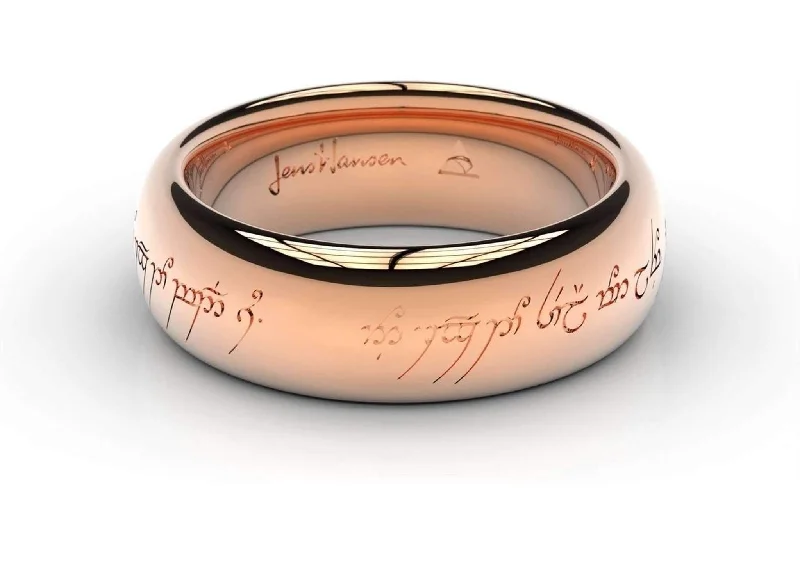 Women's investment rings-Elvish Love Ring Red Gold