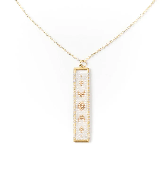 Women's gold-plated necklaces-Adiya Woven Necklace - Lunar Light