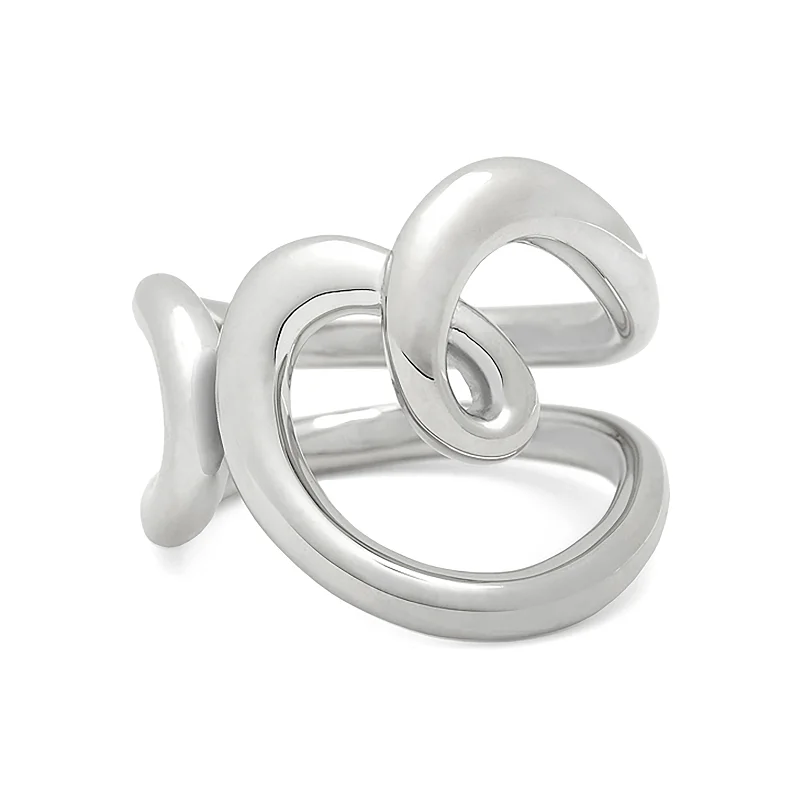 Women's minimalist rings-Heart Ring in White Gold