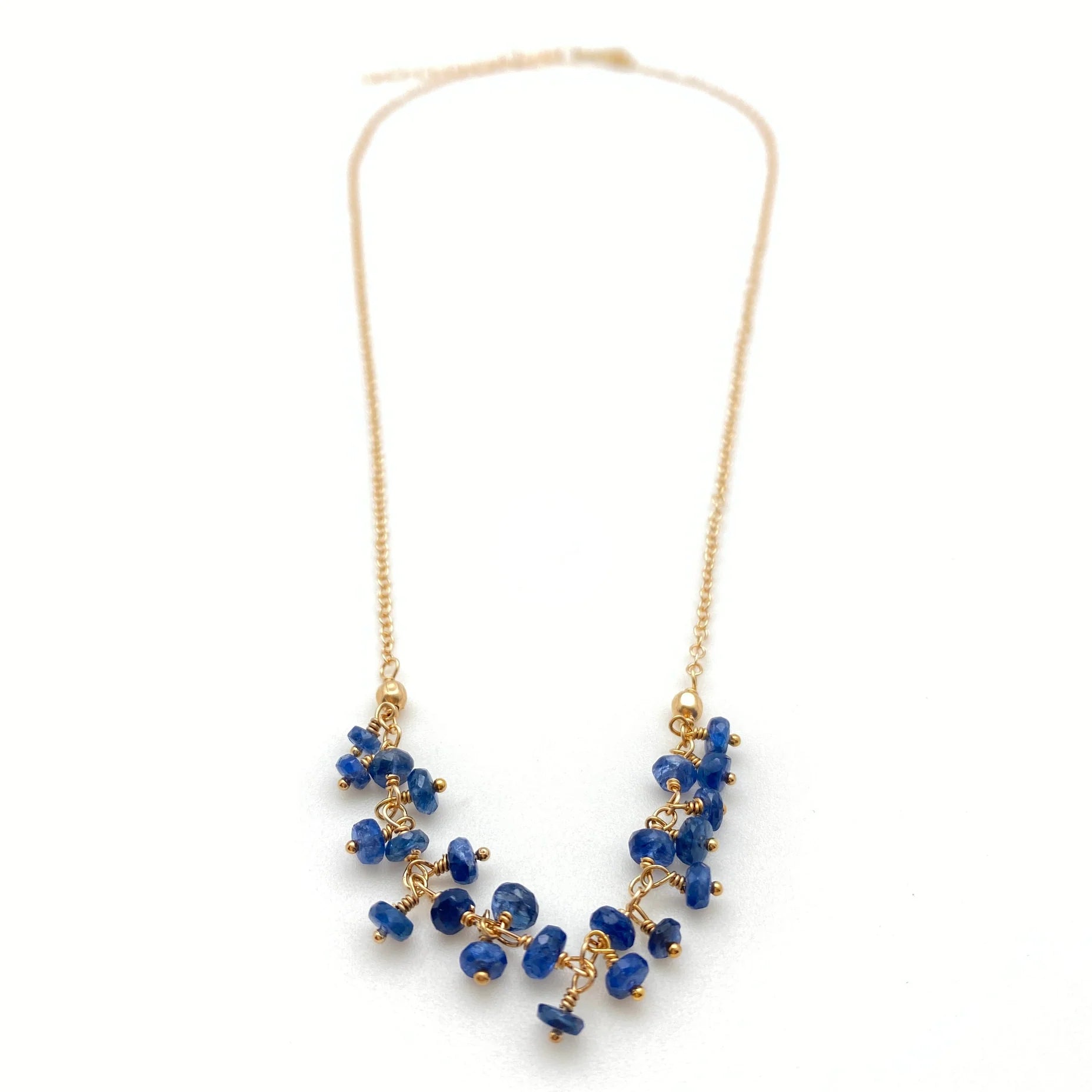 Women's gold necklaces-JLynn Maili Cluster Necklace - Sapphire