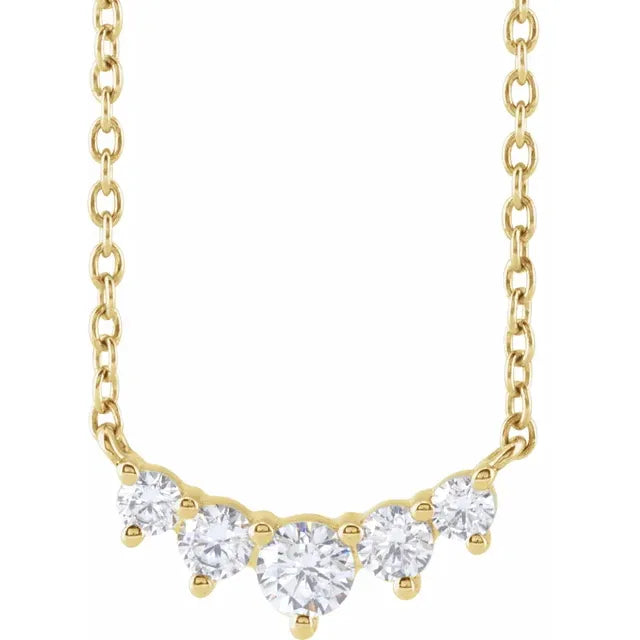 Women's astrology necklaces-14K Yellow 1/3 CTW Lab-Grown Diamond Graduated 18" Necklace