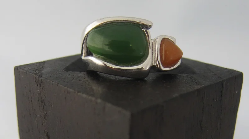 Women's gold rings-Jade Irregular Shape Ring