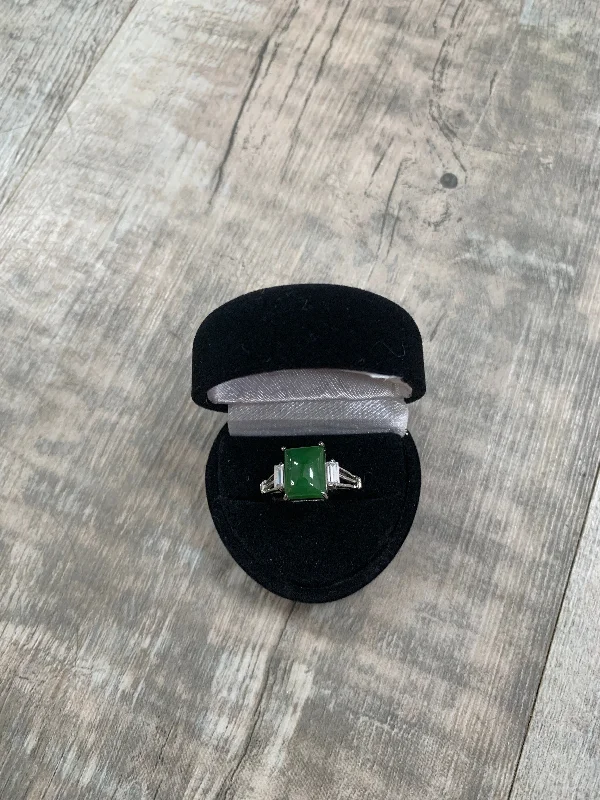 Custom women's rings-Square Jade Mens Ring, size 10