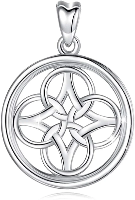 Women's chain necklaces-Jewelry Trends Celtic Symbol Well Being and Balance Sterling Silver Pendant Necklace 18"