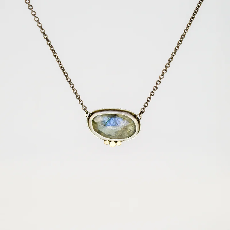 Designer women's necklaces-NEW! Rosecut Labradorite Necklace by Ananda Khalsa