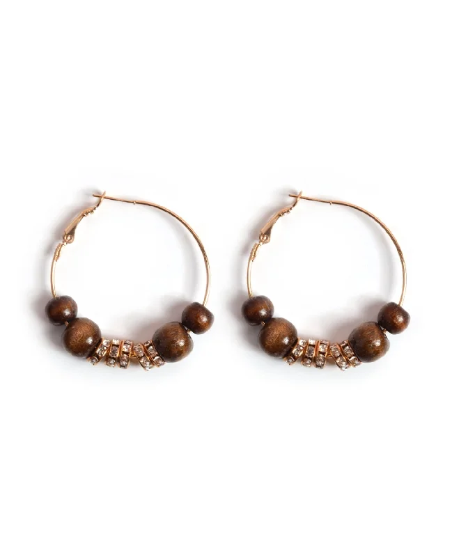 Women's beaded rings-Natural Beauty Hoop Earring