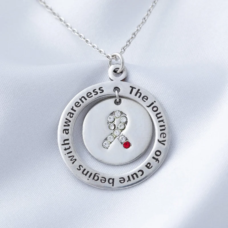 Women's couple necklaces-Diabetes Awareness Pewter Necklace