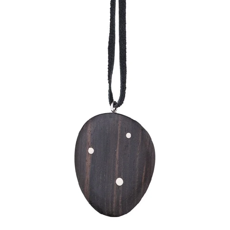 Minimalist women's necklaces-SALE! Wood Totem Inlay Necklace by Marion Cage