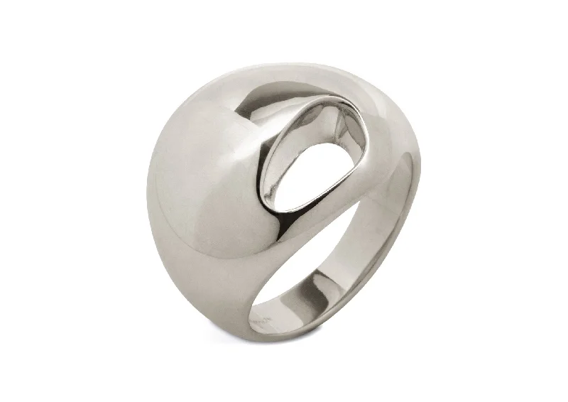 Women's minimalist rings-The Secret Kiwi Ring, White Gold & Platinum