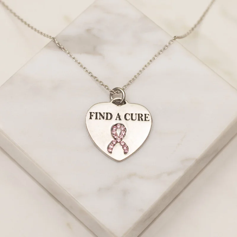 Women's modern design necklaces-Cure In Your Heart Pewter Necklace!