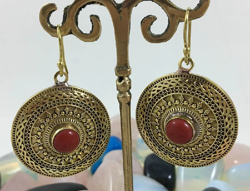 Women's mother-daughter rings-Mandala Brass Earring #30