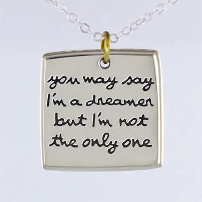 Women's formal necklaces-You May Say I'm a Dreamer Mixed Metals Necklace