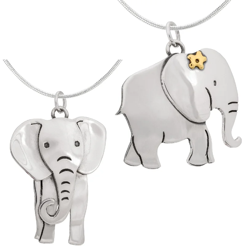 Women's custom engraving necklaces-Proud Elephant Sterling Necklace