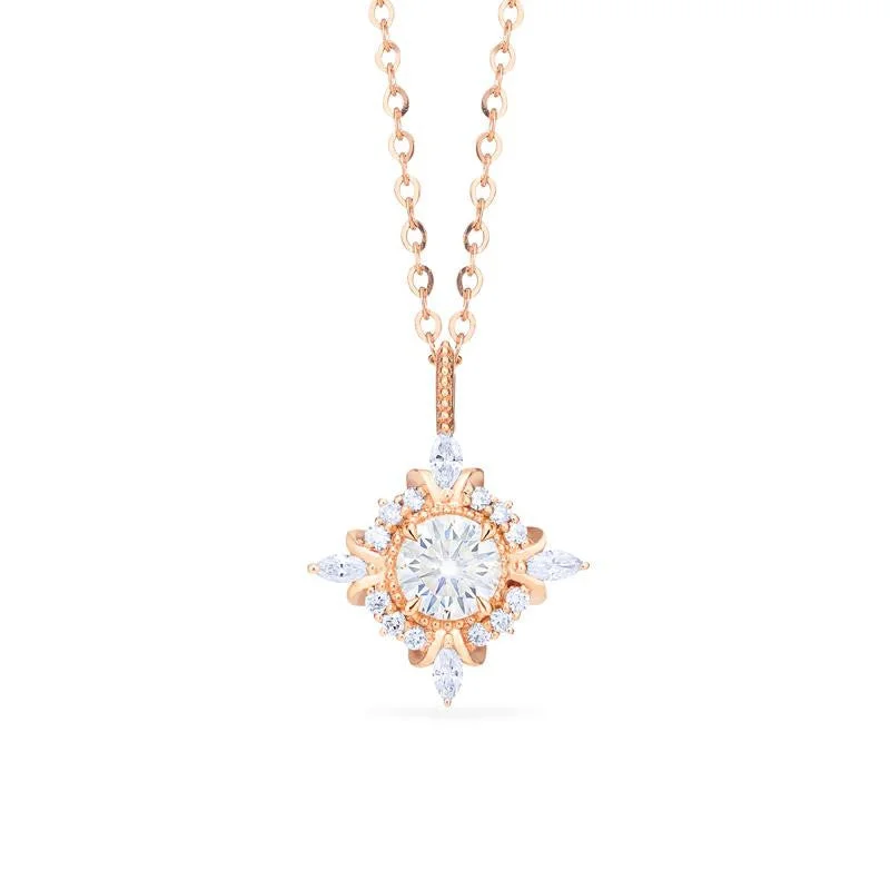 Women's diamond necklaces-[Astrid] Art Deco Petite Necklace in Moissanite