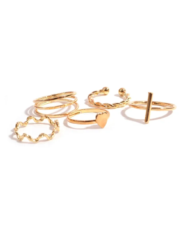 Women's crystal rings-Love Of Mix Ring Set