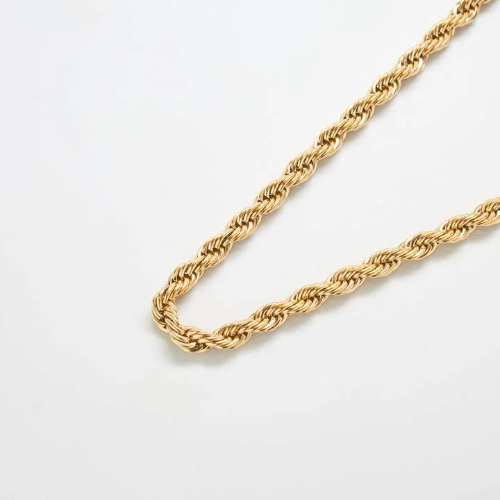 Women's ethical necklaces-Gold Chunky Rope Chain