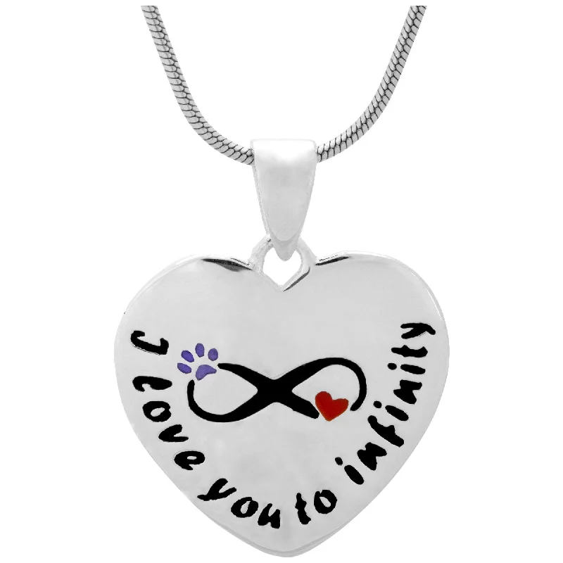 High-end women's necklaces-Love To Infinity Sterling Paw Necklace