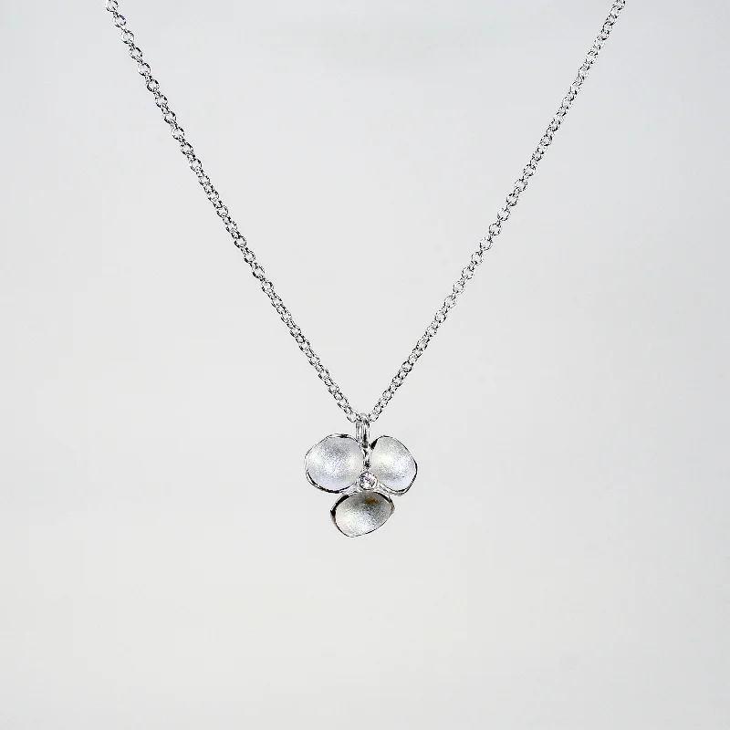 Women's casual necklaces-NEW! Medium Tripod Pendant in Sterling Silver with Diamond by Sarah Richardson