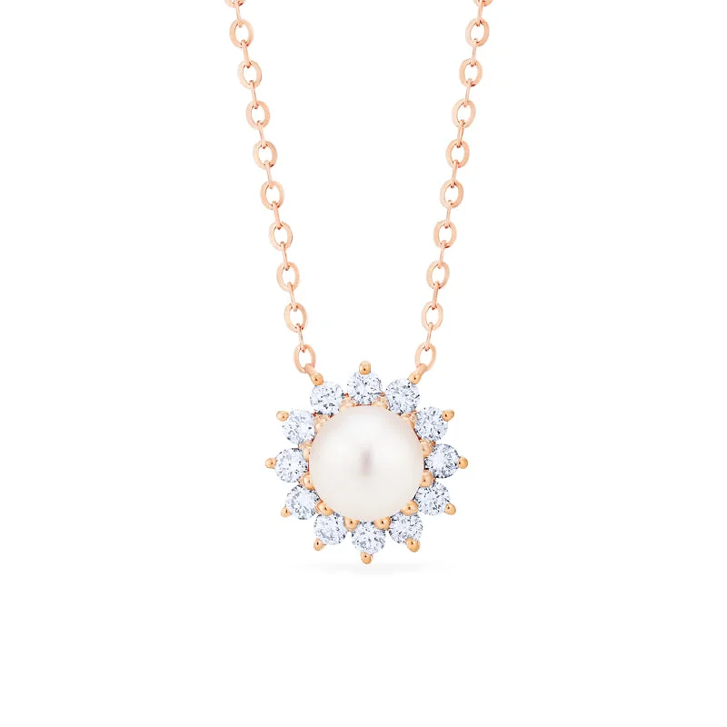 Women's couple necklaces-[Rosalie] Vintage Bloom Necklace in Akoya Pearl