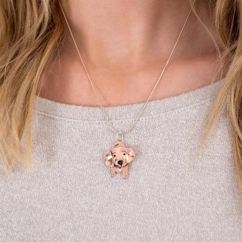 Women's everyday necklaces-Darling Dog Mixed Metal Necklace