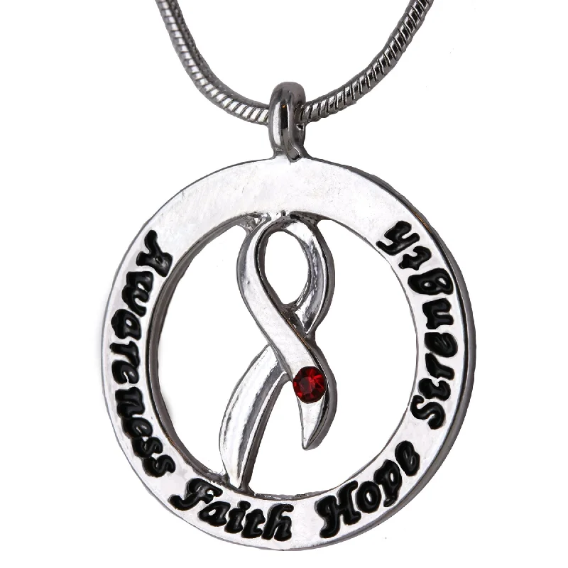 Women's evil eye necklaces-Diabetes Awareness Words of Inspiration Necklace