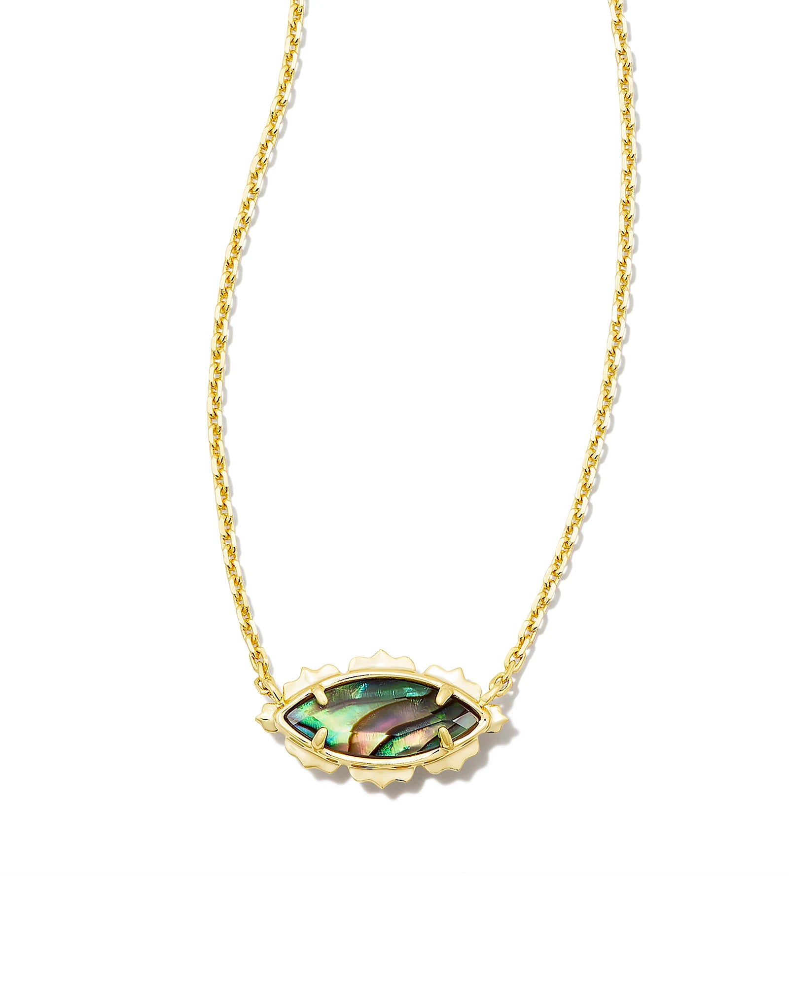 Women's sapphire necklaces-Kendra Scott - Genevieve Gold Short Pendant Necklace - Abalone