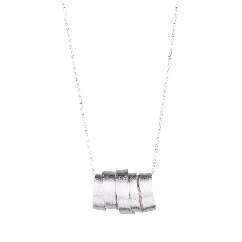 Women's celestial necklaces-Horizontal Wrapped Ribbon Pendant by Rina Young