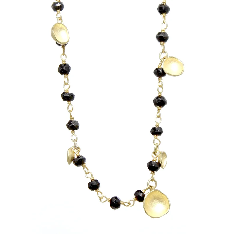 Women's K gold necklaces-Six Pod Gold Drop Necklace by Sarah Richardson