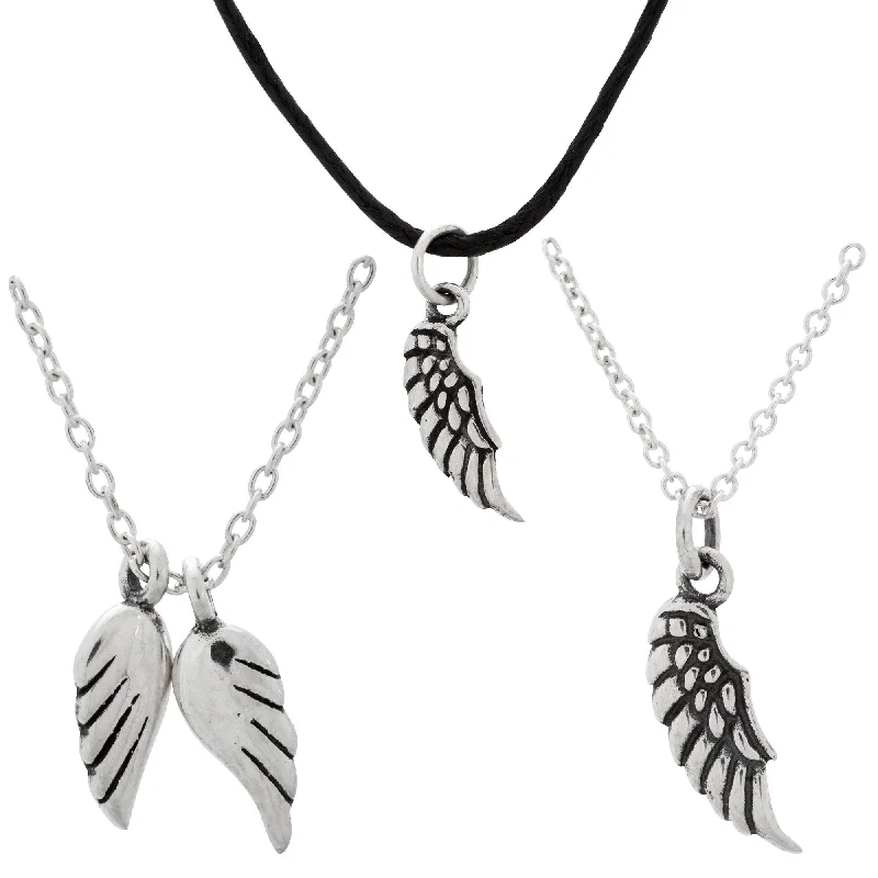 Women's Mother's Day necklaces-Angels By My Side Sterling Necklace