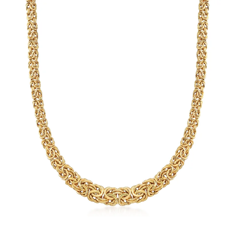 Women's long necklaces-Ross-Simons 18kt Yellow Gold Byzantine Necklace