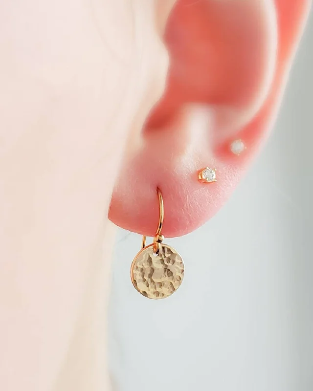 Women's charm earrings-Gold Disk Earrings