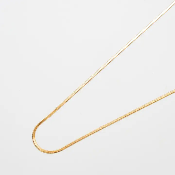 Women's silver necklaces-Ultra Thin Gold Herringbone Necklace