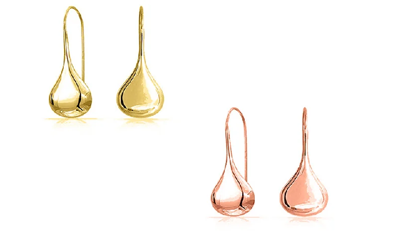 Women's pet memorial earrings-Puffed Waterdrop Earrings in 18K Gold or Rose Gold