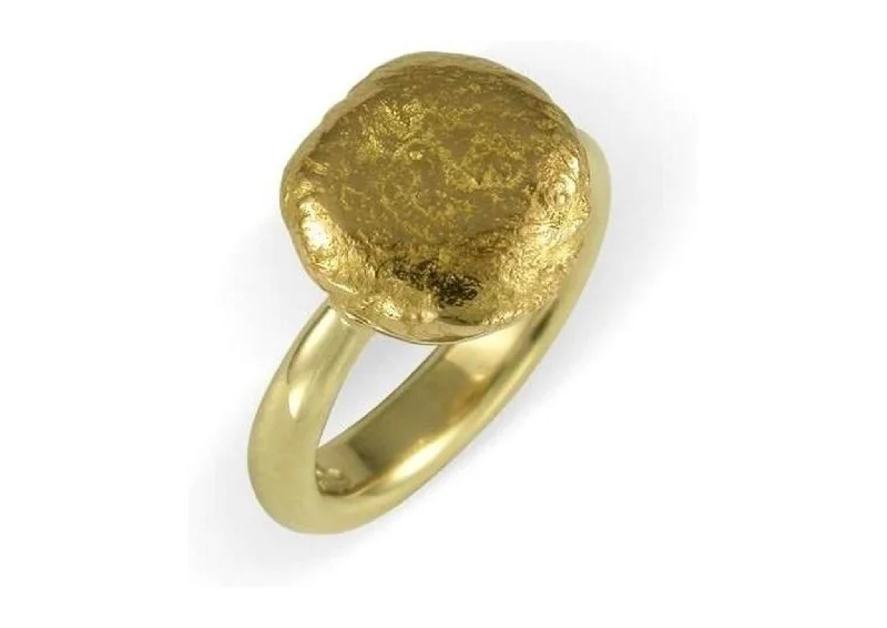 Women's gemstone rings-New Zealand Gold Nugget Ring, Yellow Gold