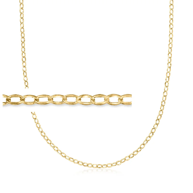 Women's sterling silver necklaces-Ross-Simons Italian 14kt Yellow Gold Oval-Link Necklace