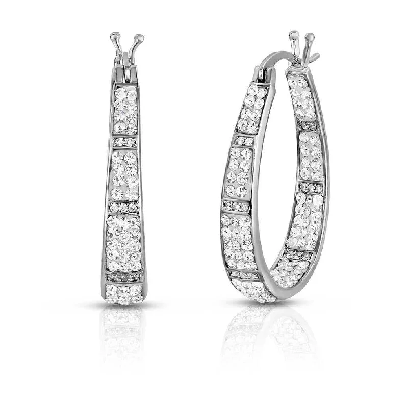 Women's astrology earrings-Crystal Hoop Earrings