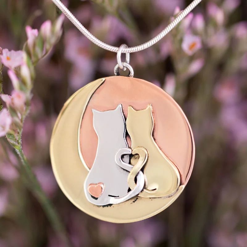 Women's choker necklaces-My Forever Sweetheart Cats Sterling Necklace