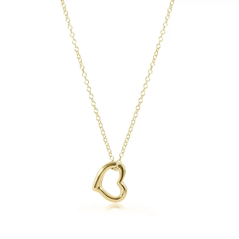 Women's charm necklaces-Enewton - 16in Necklace Gold - Love Gold Charm