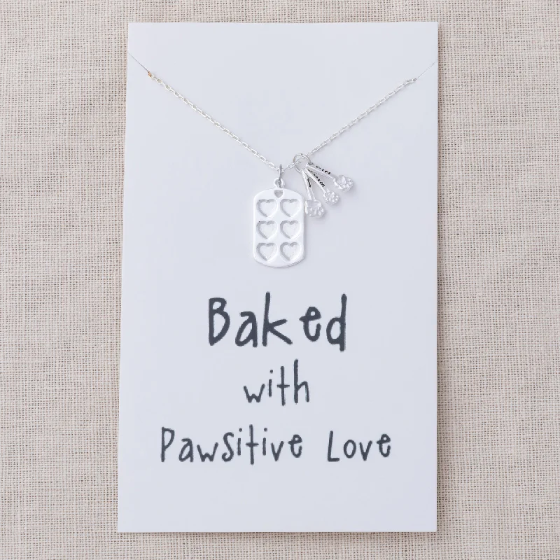 Women's diamond necklaces-Baked with Pawsitive Love Necklace