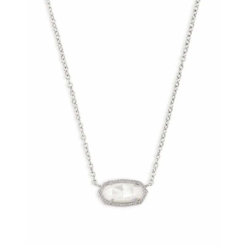 Women's couple necklaces-Kendra Scott - Elisa Silver Pendant Necklace - Mother-of-Pearl