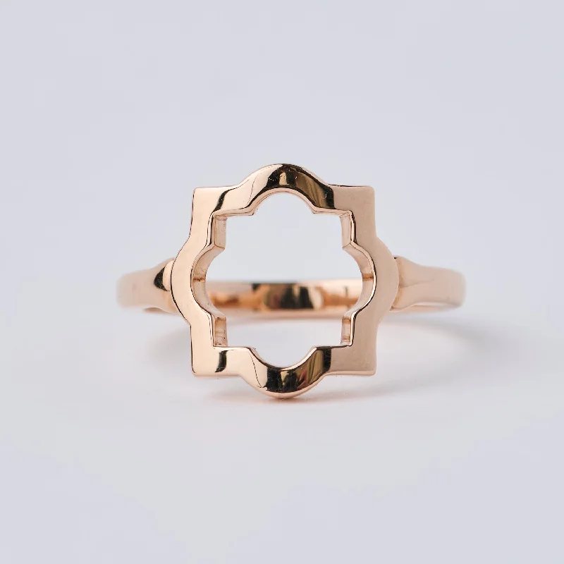 Women's everyday rings-Small Liberty Rose Gold Halo Ring